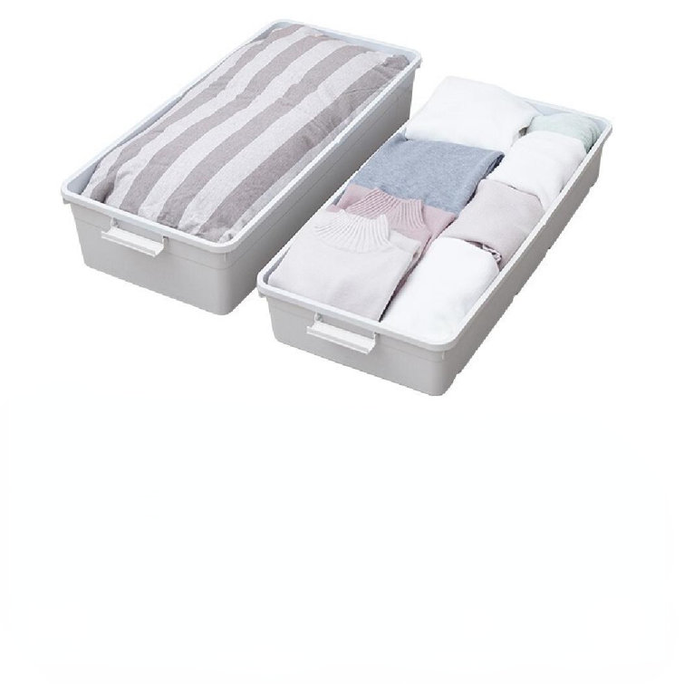 Umber Rea Flat UltraThin Plastic Underbed Storage Set Wayfair Canada
